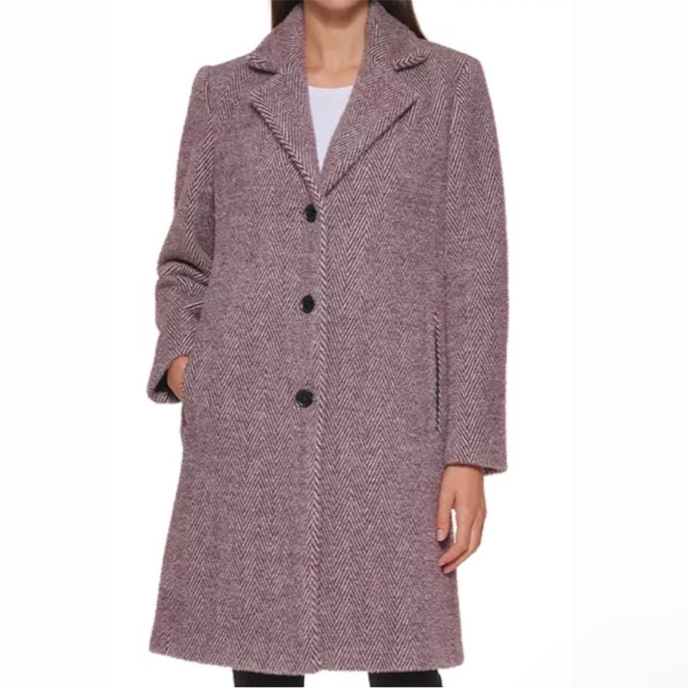 chevron pea coat